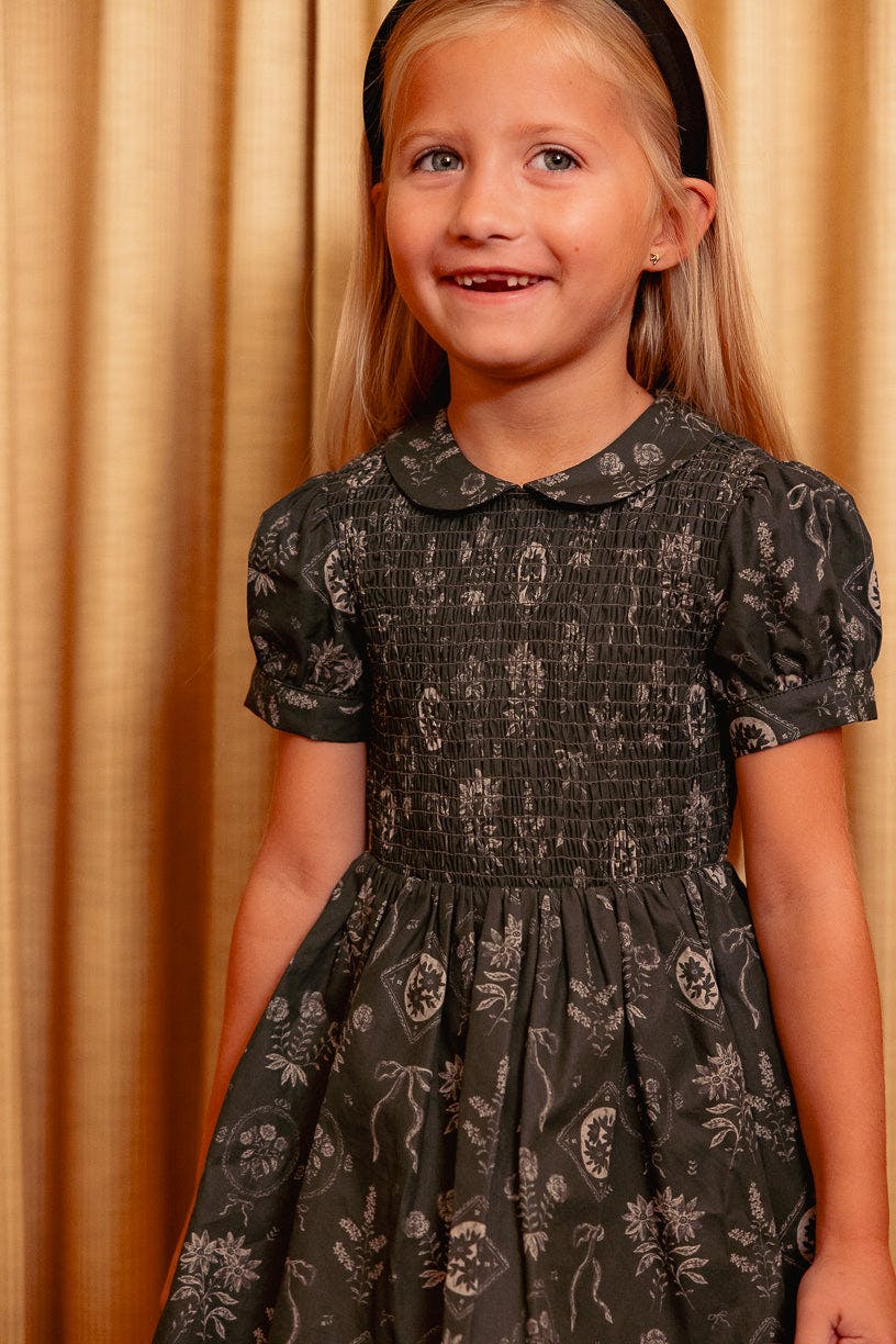 Mini Keegan Dress in Green Vintage Bouquet