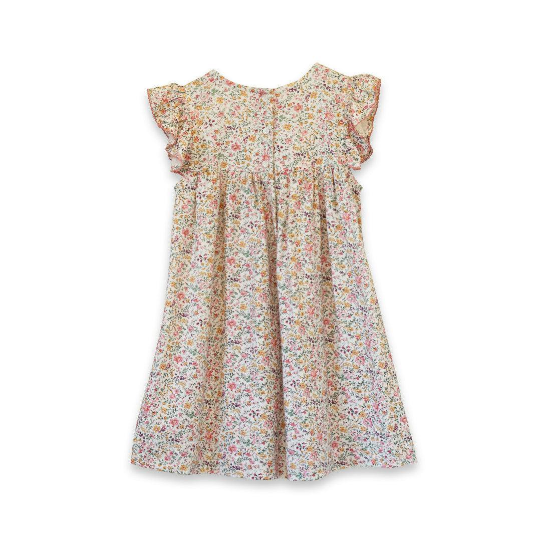 Girls Hannah Dress with Flutter Sleeves | Peach Meadow