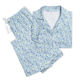 Birth Flowers Women's Button Front Long Pajama Set