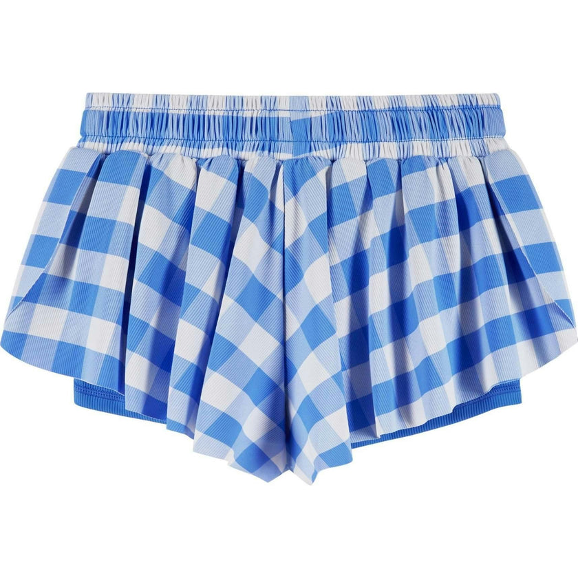 Girls Athletic Short | Blue Gingham