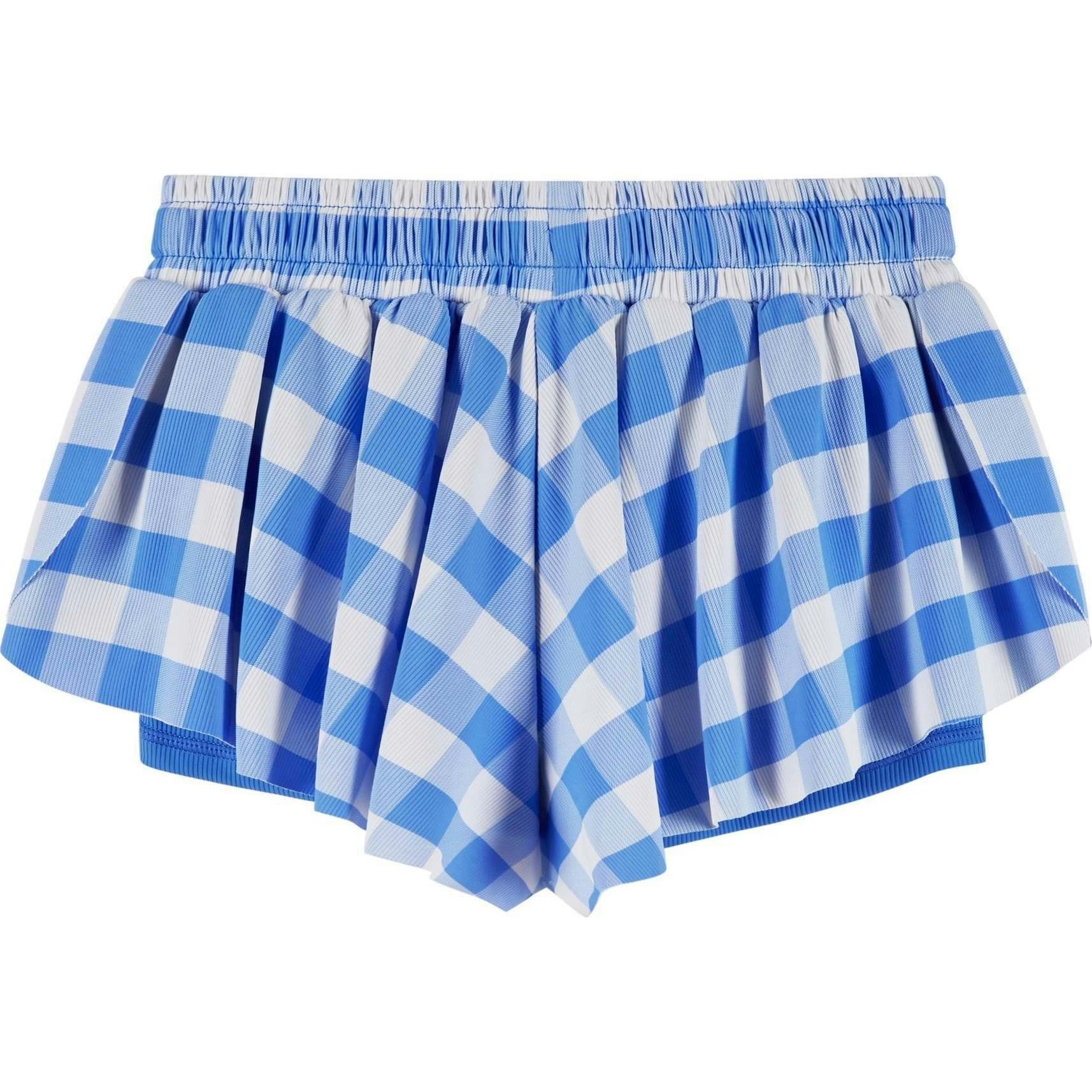 Girls Athletic Short | Blue Gingham