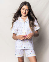 Kid's Twill Pajama Short Set in Birthday Wishes