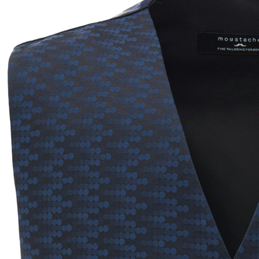 Navy Geometric Print Vest and Bowtie
