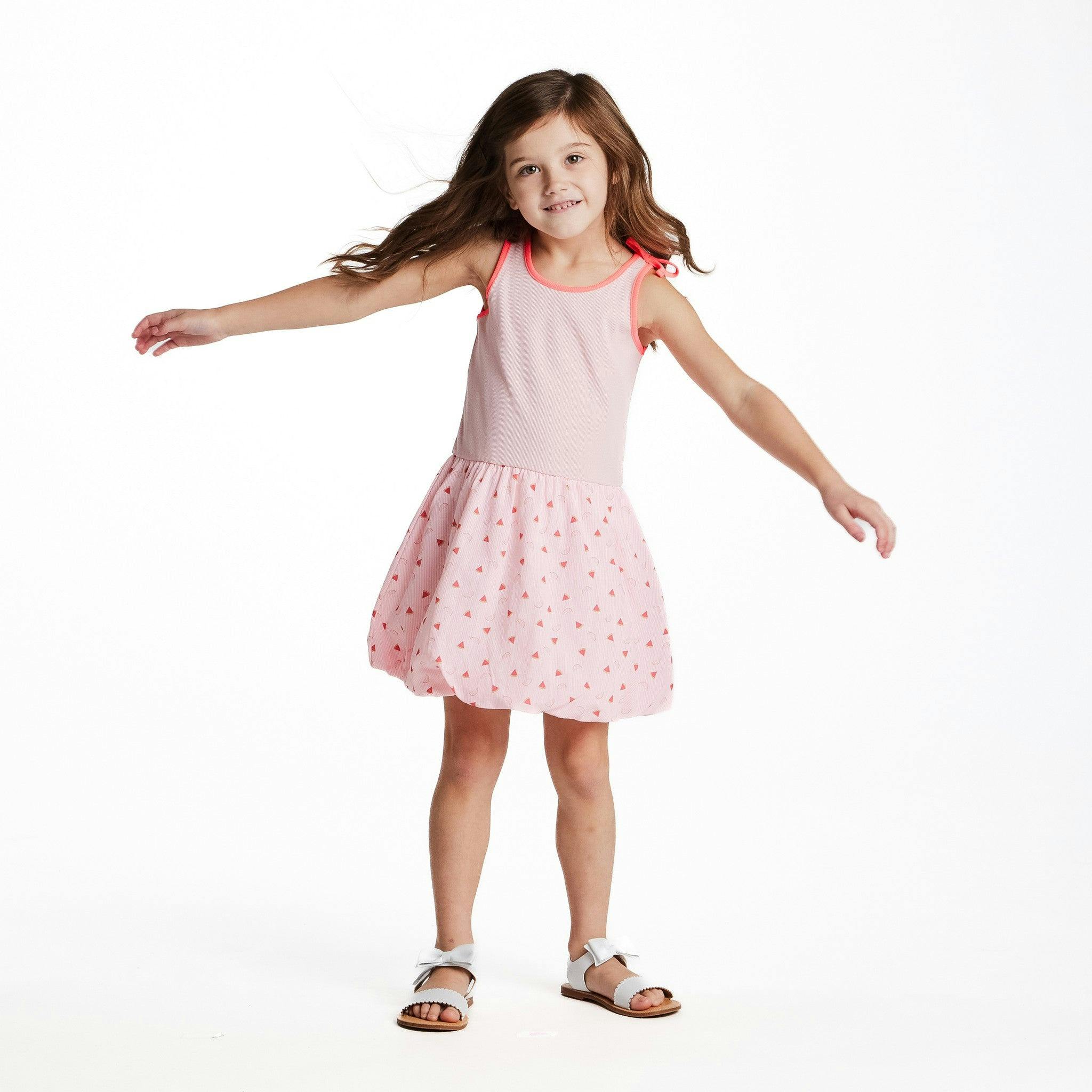 Girls Bubble Dress | Watermelon Rainbow Print