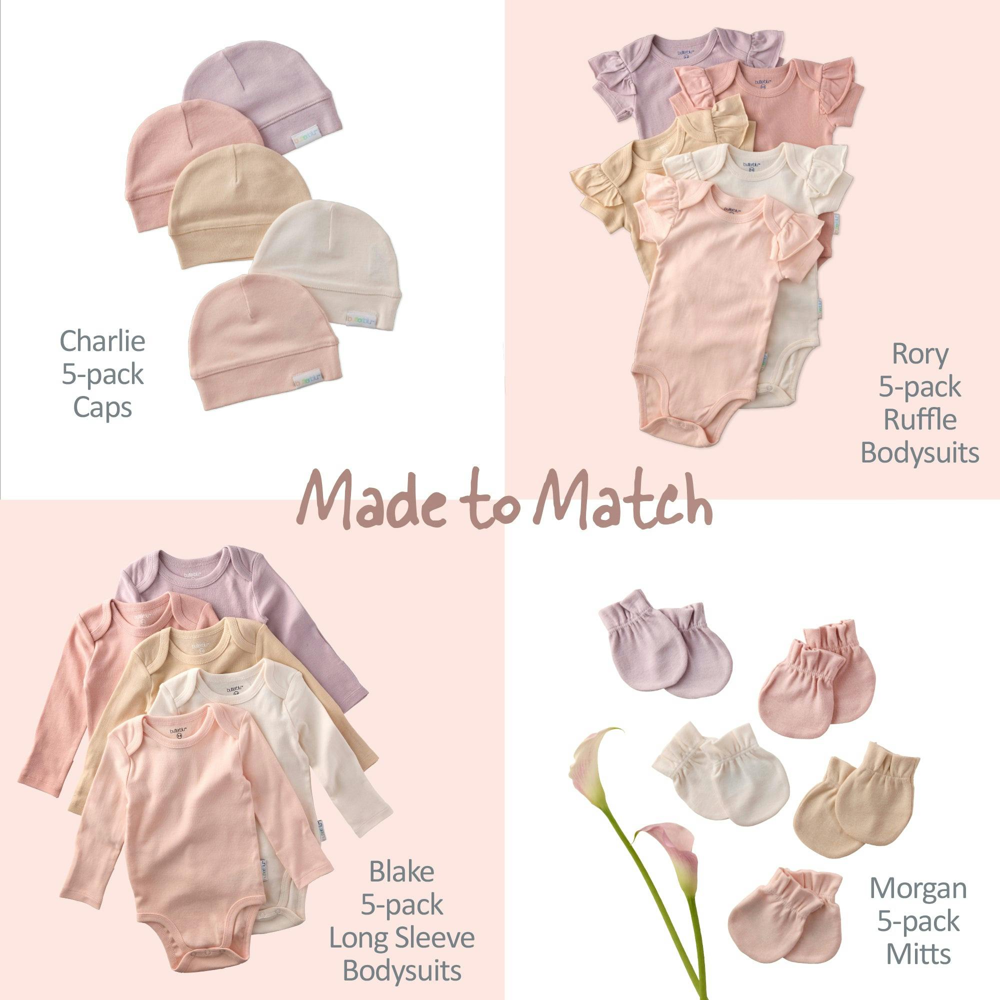 RORY 5-Pack Short Sleeve Ruffle Bodysuits