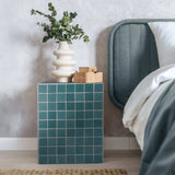 Callista 18" Modern Bohemian Ceramic Tiled Rectangle End Table