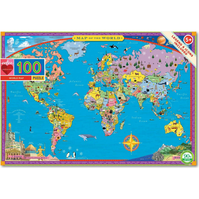 World Map 100 Piece Puzzle