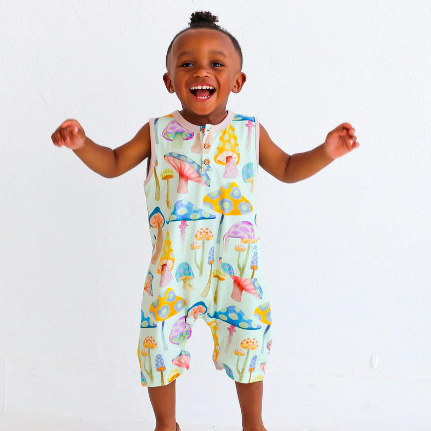 Cleo baby romper shorts | Spring Garden