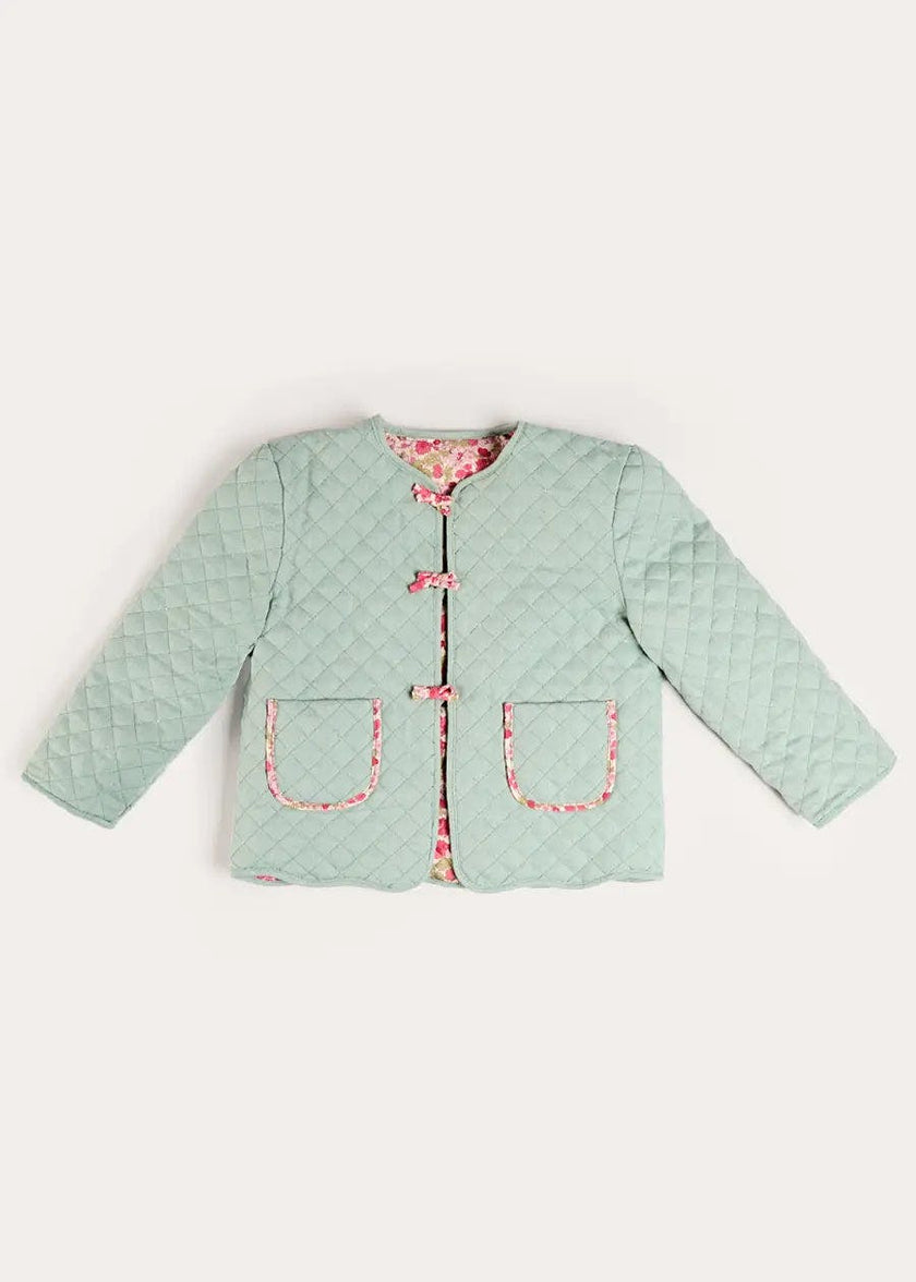 Margret Floral Reversible Quilted Jacket in Pink (4-12yrs)