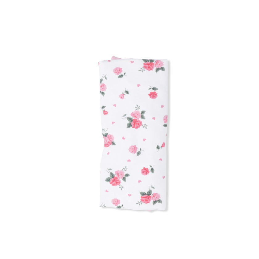 Pink Rosettes - Ruffle Burp Cloth