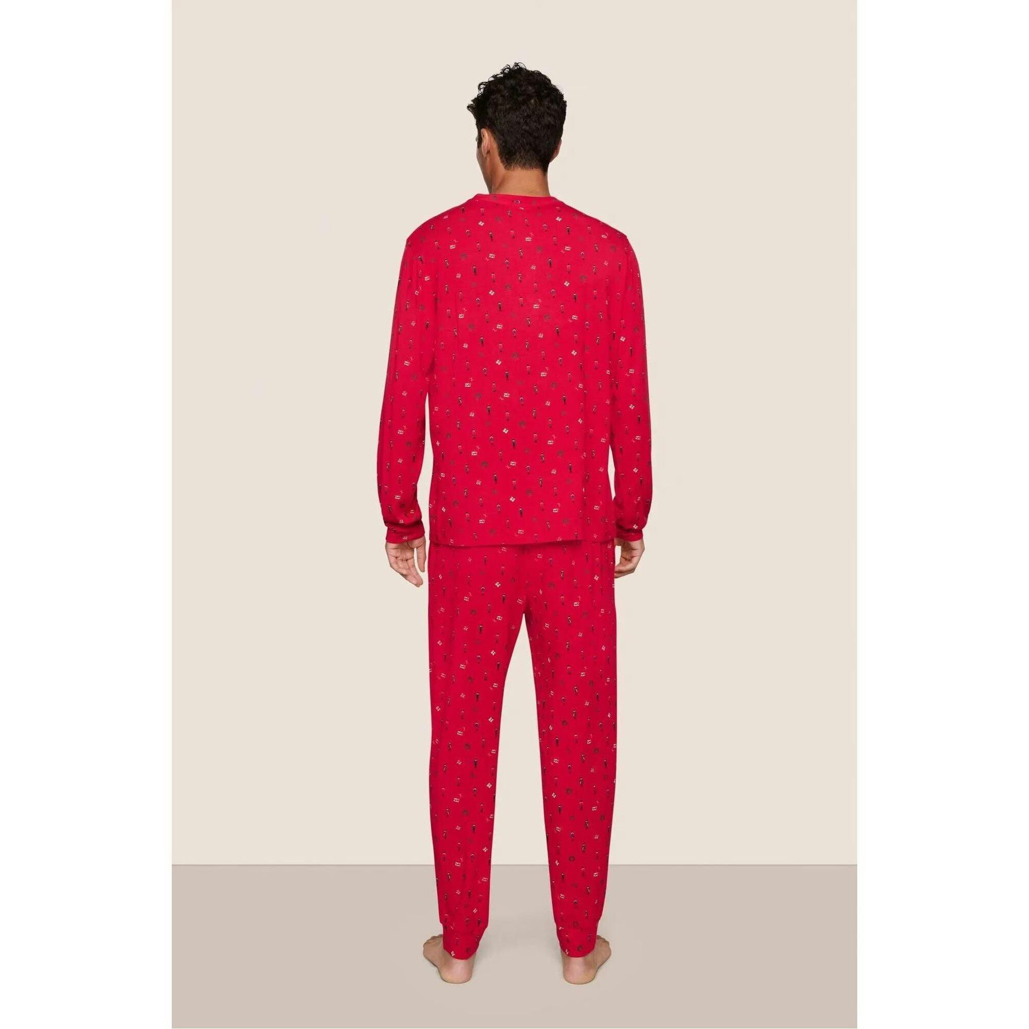 Henry Printed TENCEL Modal Long PJ Set, Red