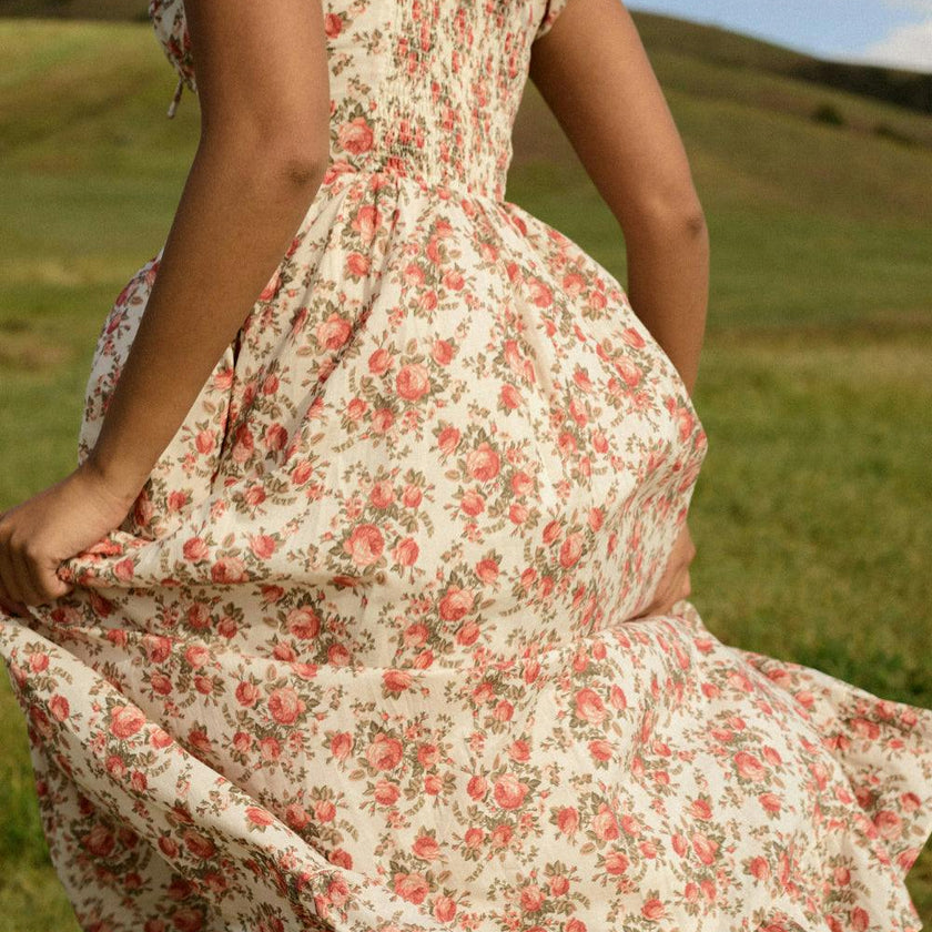 Amira Dress in Ivory Heritage Rose