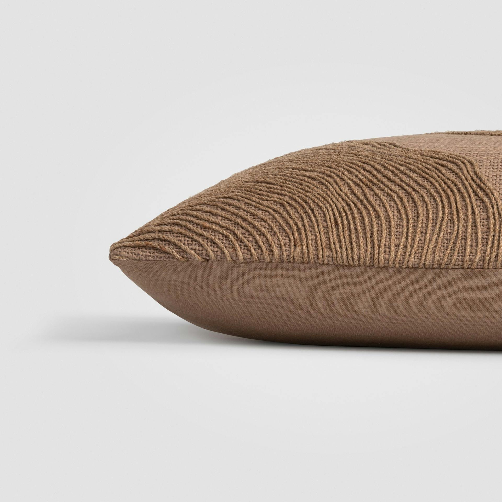 Jute Terrain Beige Textured Woven Throw Pillow