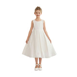 White Redwooda Satin Bow-Back Dress
