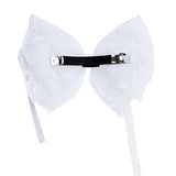 White Layered Tulle & Satin Ribbon Hair Clip