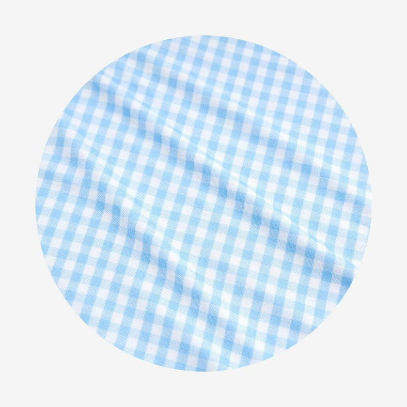 Blue Gingham Double Bow Duffle Bag