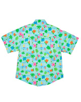 Printed Linen-Look Camp Shirt