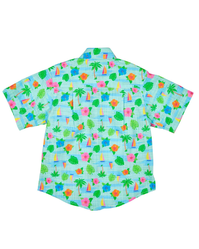 Printed Linen-Look Camp Shirt