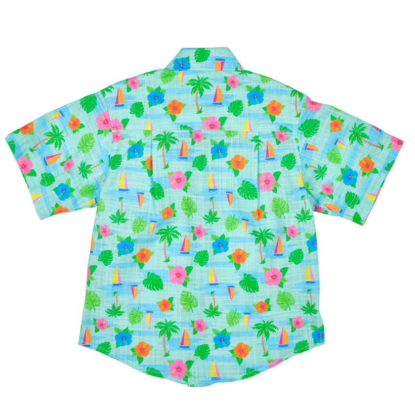 Printed Linen-Look Camp Shirt
