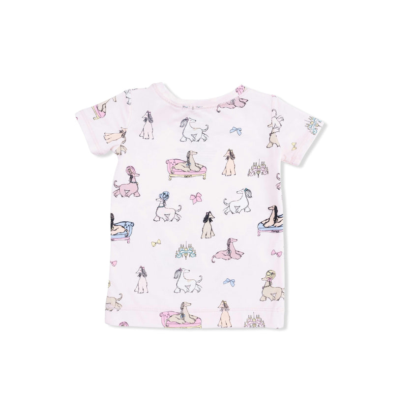 Fancy Hounds with Bows - Short Sleeve Loungewear Set
