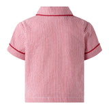 Red Stripe Shirt & Dungaree Set
