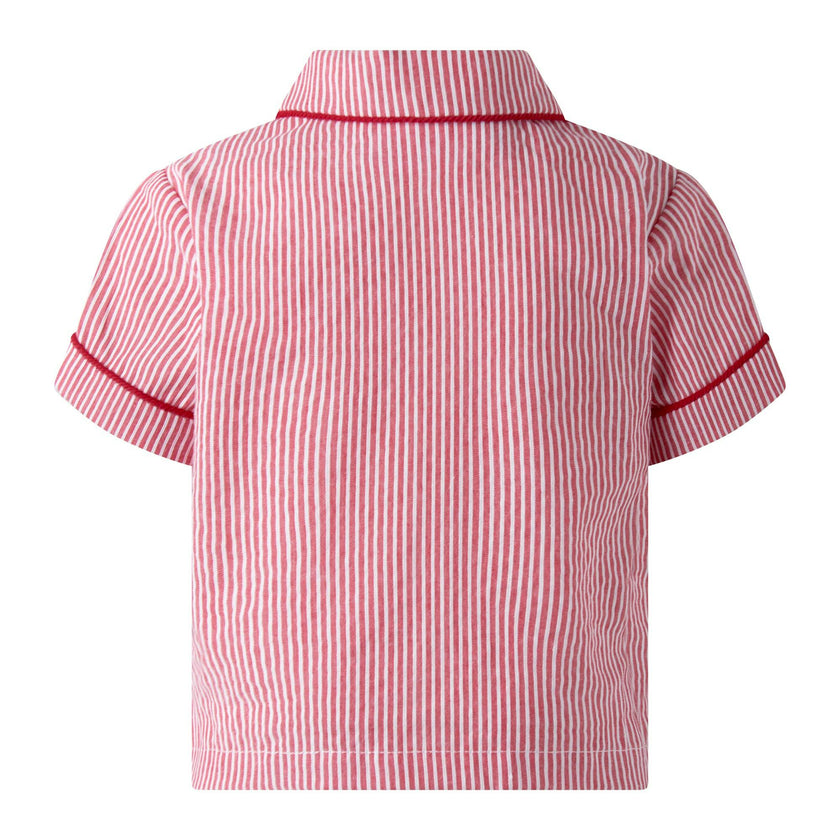 Red Stripe Shirt & Dungaree Set