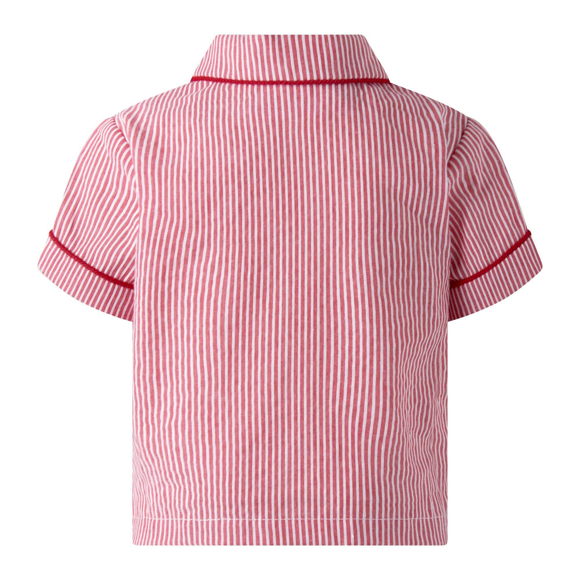Red Stripe Shirt & Dungaree Set