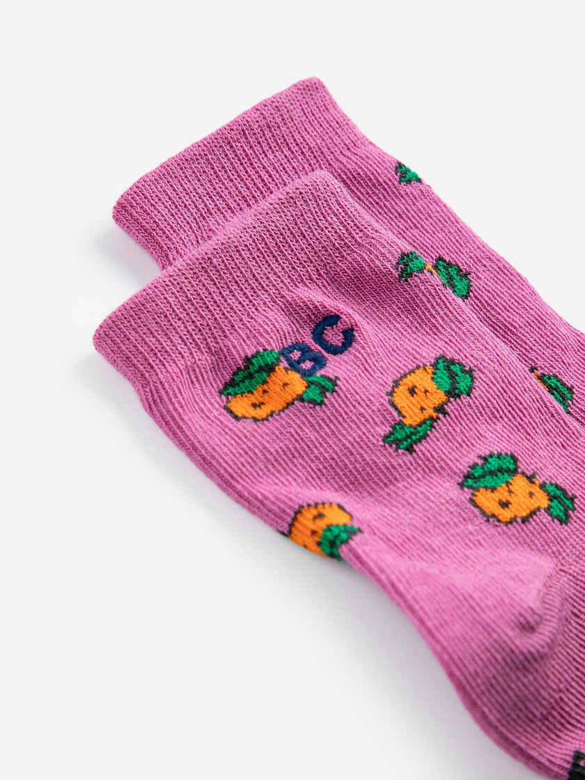Tangerine all over short socks