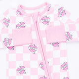 Heart Tattoo Check Pink - Convertible Romper