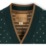Organic Long Sleeve Tipped Cardigan Sweater, Green