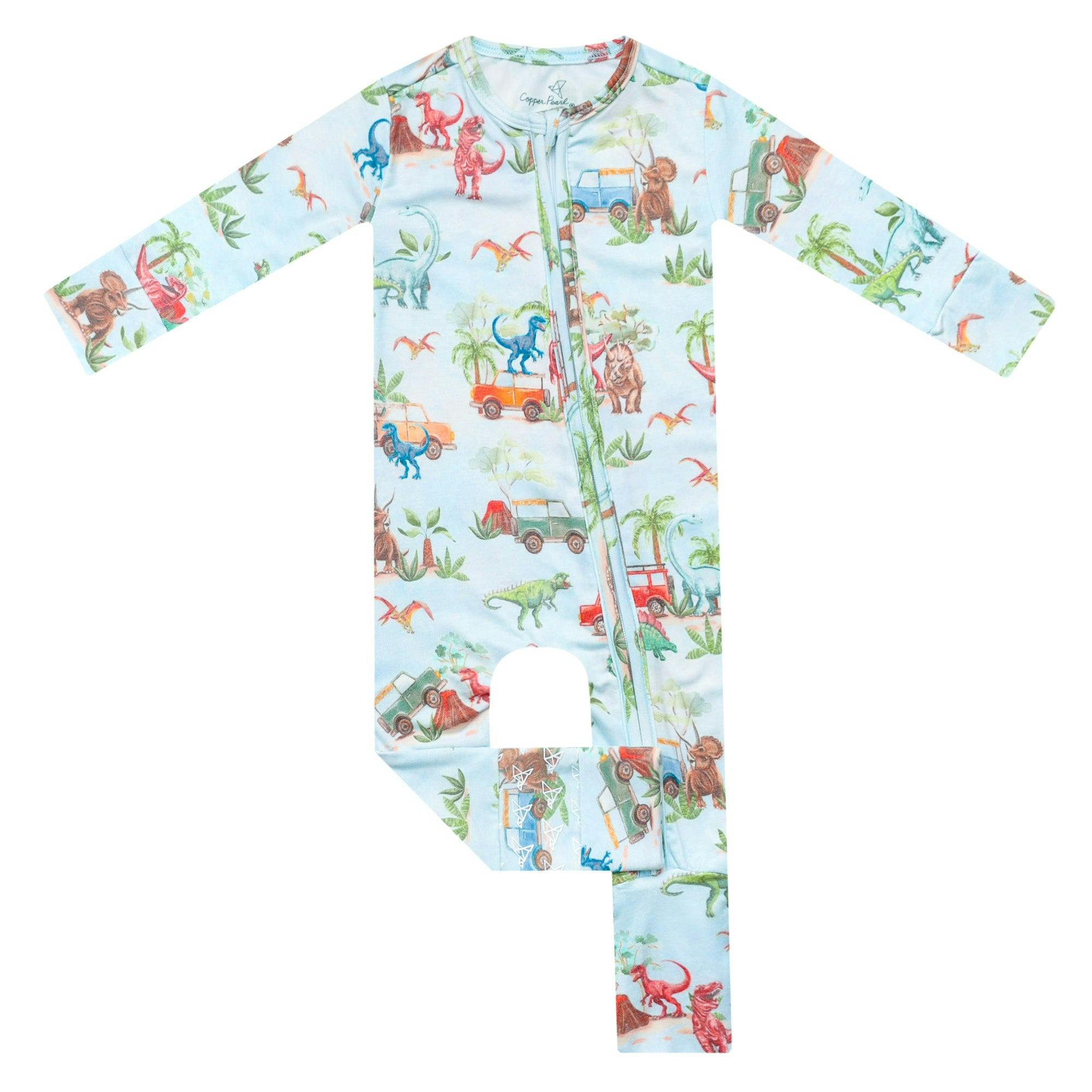 Convertible Zip-Up Footie - Dino Explorer