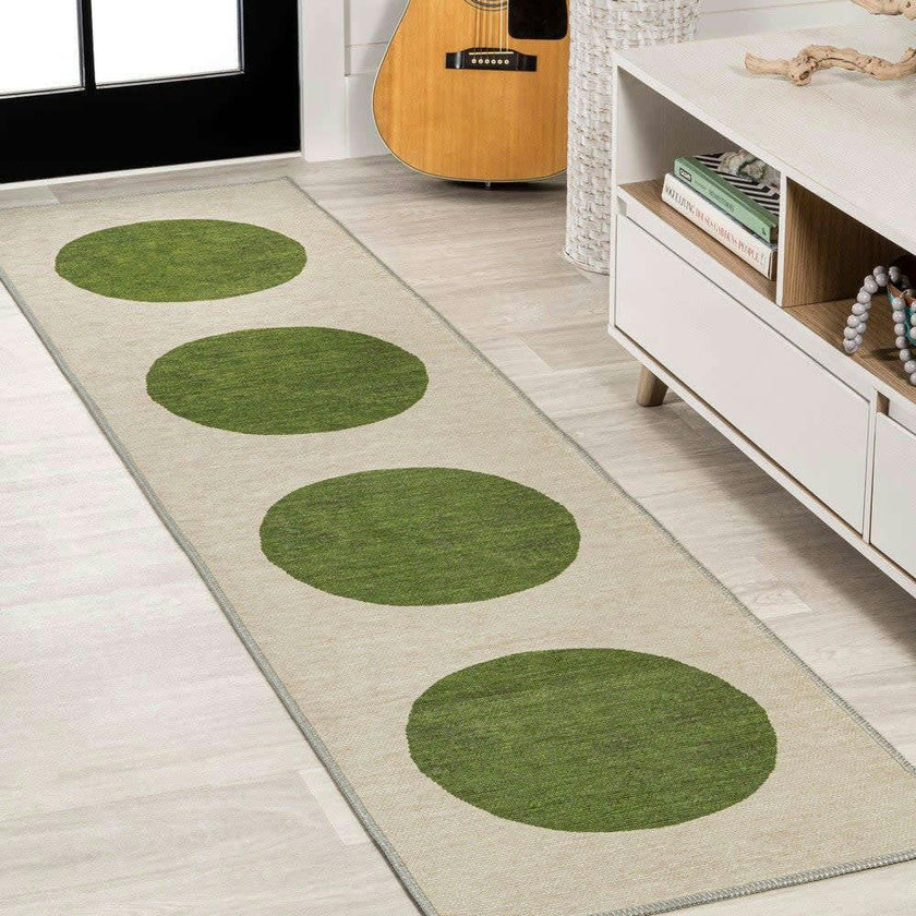 Cirkel Minimalist Geometric Dot Machine-washable Area Rug