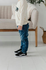 Boys Denim Jeans in Mid Blue Wash