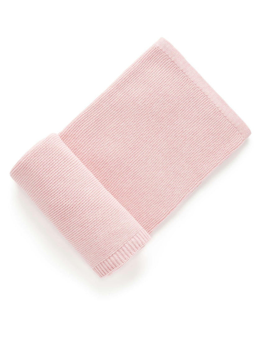 Textured Knit Blanket Pink Melange