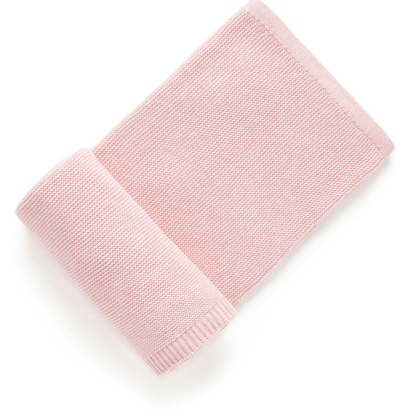 Textured Knit Blanket Pink Melange