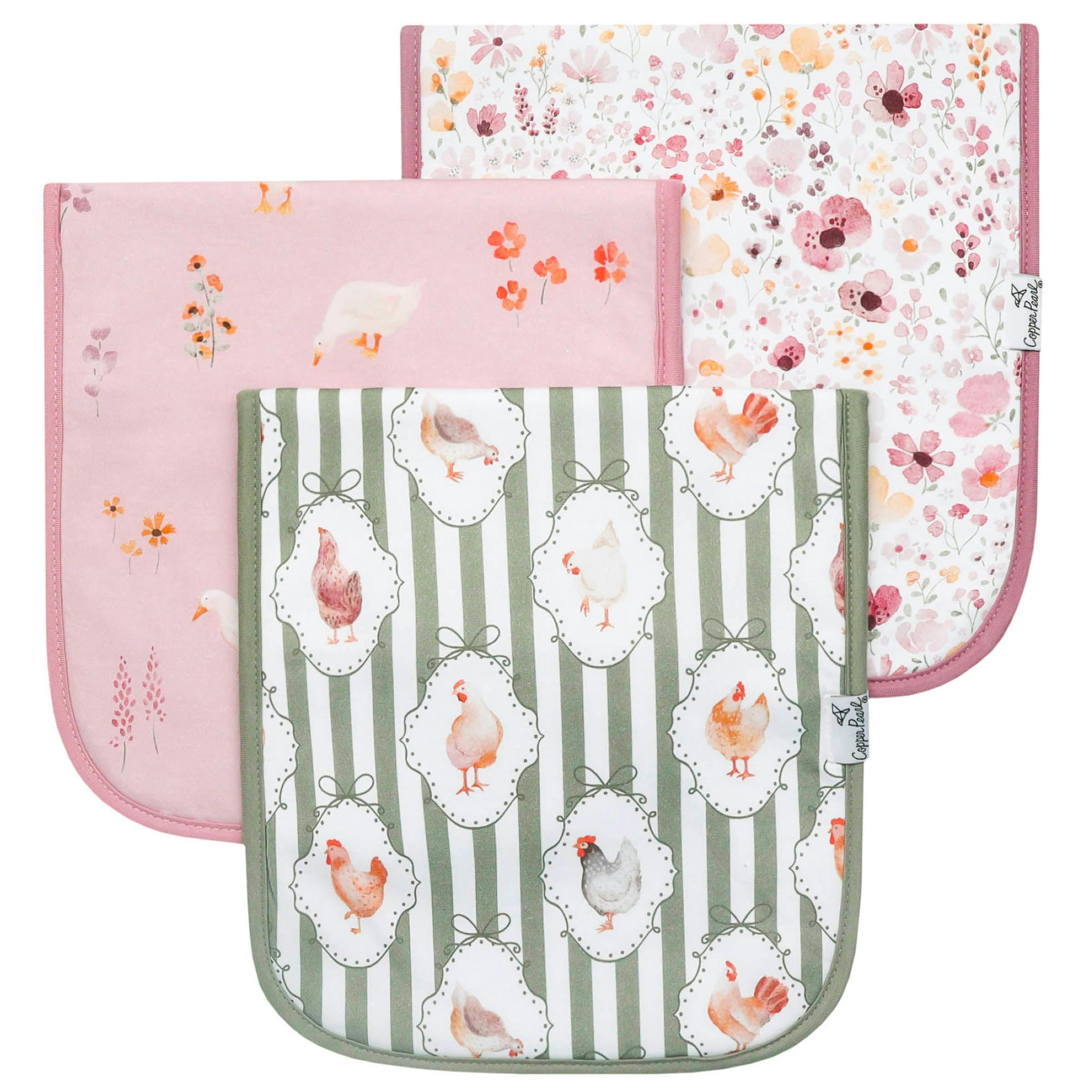 3 Pack Premium Burp Cloths - Gigi