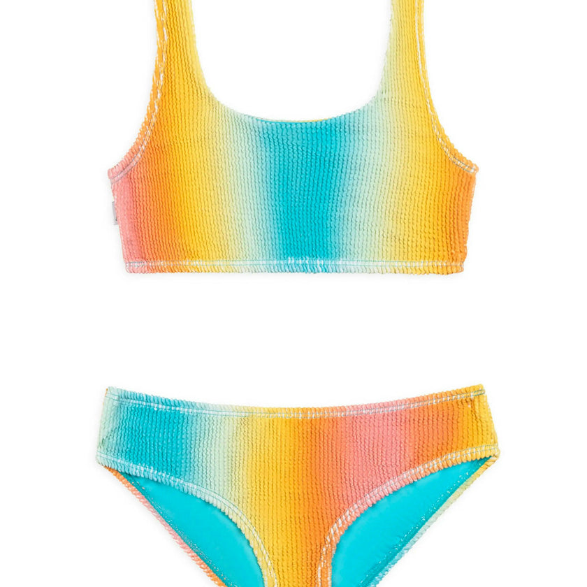 Fay Crinkle Tankini Two Piece Swimsuit - Multicolor