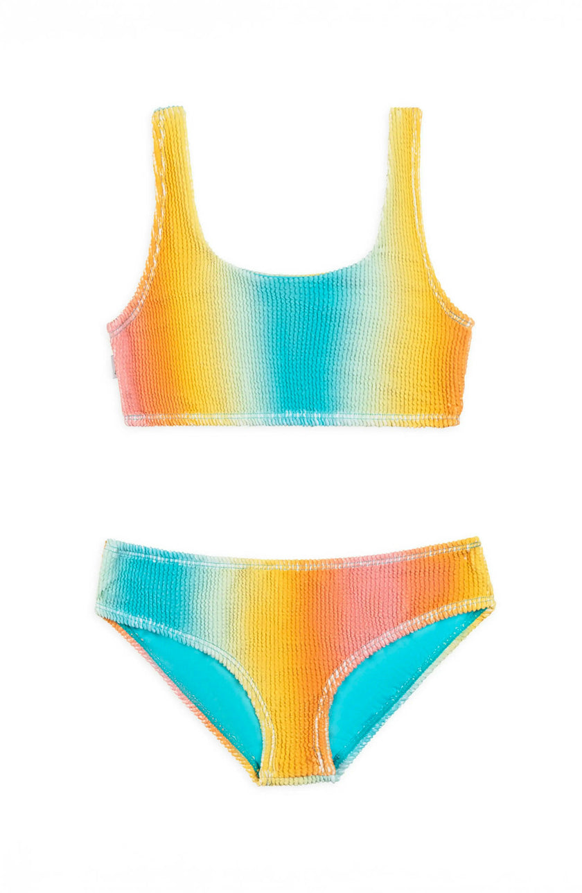 Fay Crinkle Tankini Two Piece Swimsuit - Multicolor