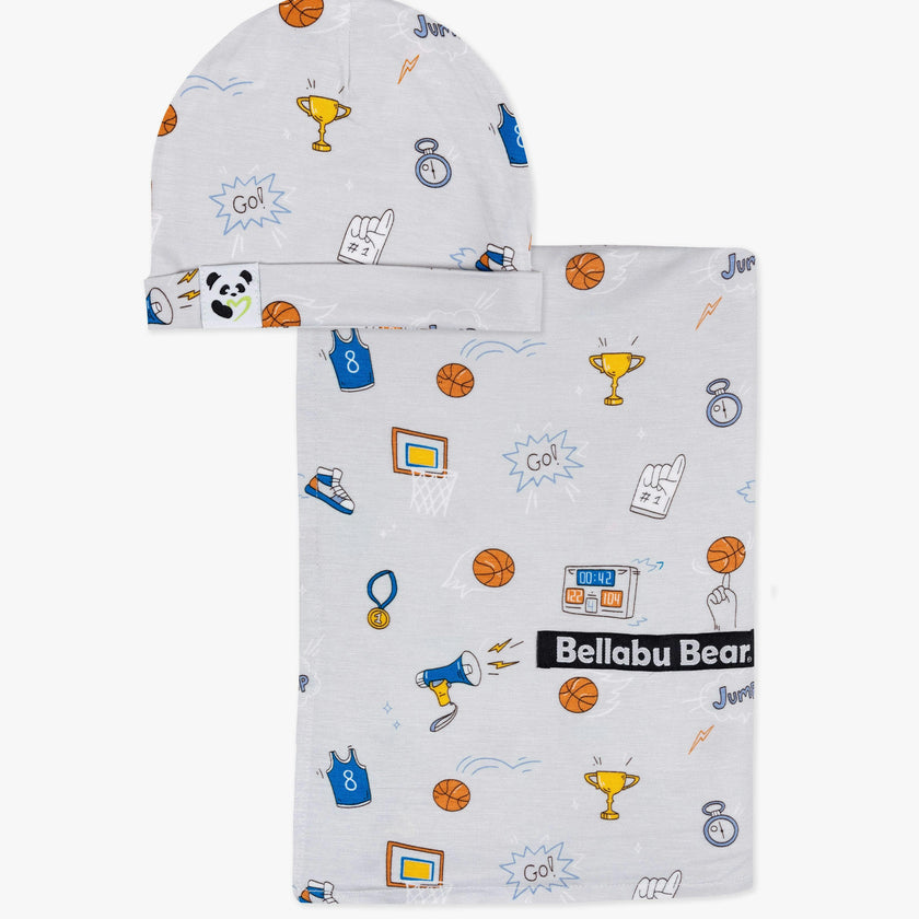 All Star Basketball Bamboo Swaddle & Beanie Set