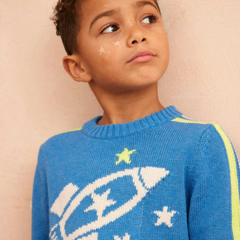 Striped Rocket Jumper | Hussar Blue
