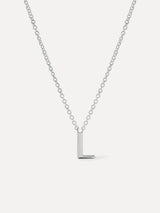 Silver Initial Necklace - Letter Necklace