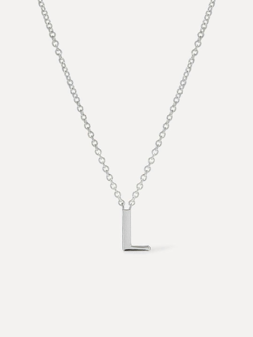 Silver Initial Necklace - Letter Necklace