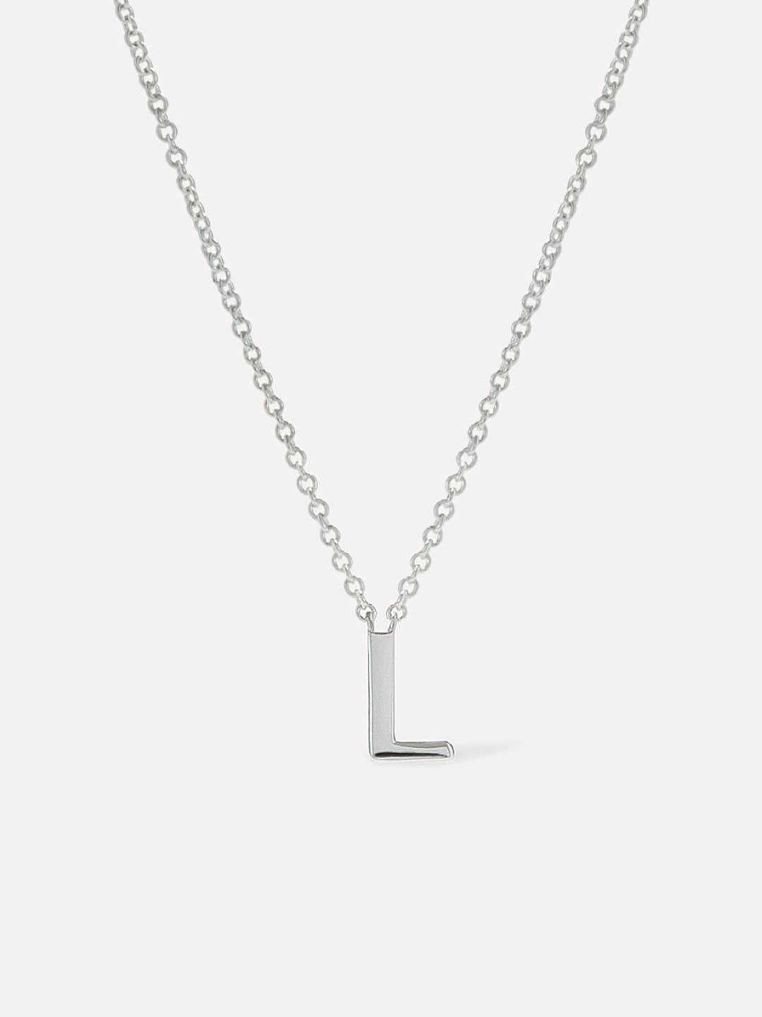 Silver Initial Necklace - Letter Necklace