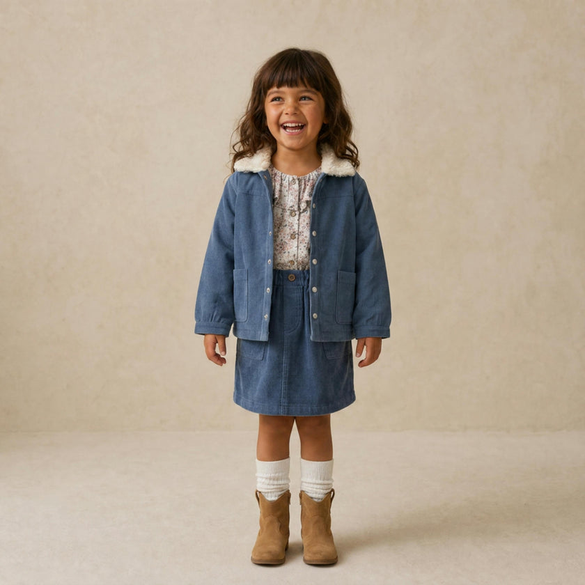 Organic Corduroy Skirt - Navy
