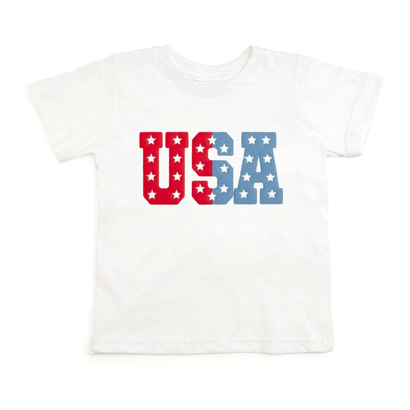 USA Puff Ink Short Sleeve T-Shirt - White