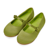 Elin Satin Glossy Leather Pointed-Toe Mary Janes