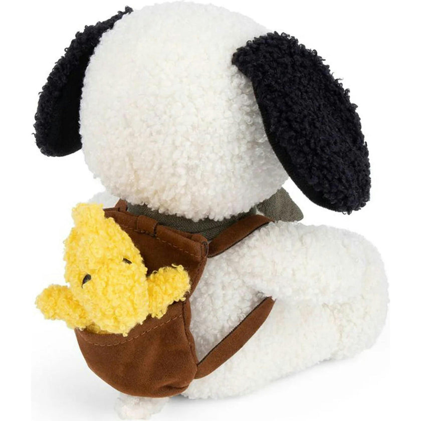 Plush Peanuts Snoopy With Woodstock In Backpack 8"