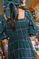 Teagan Dress in Emerald Plaid