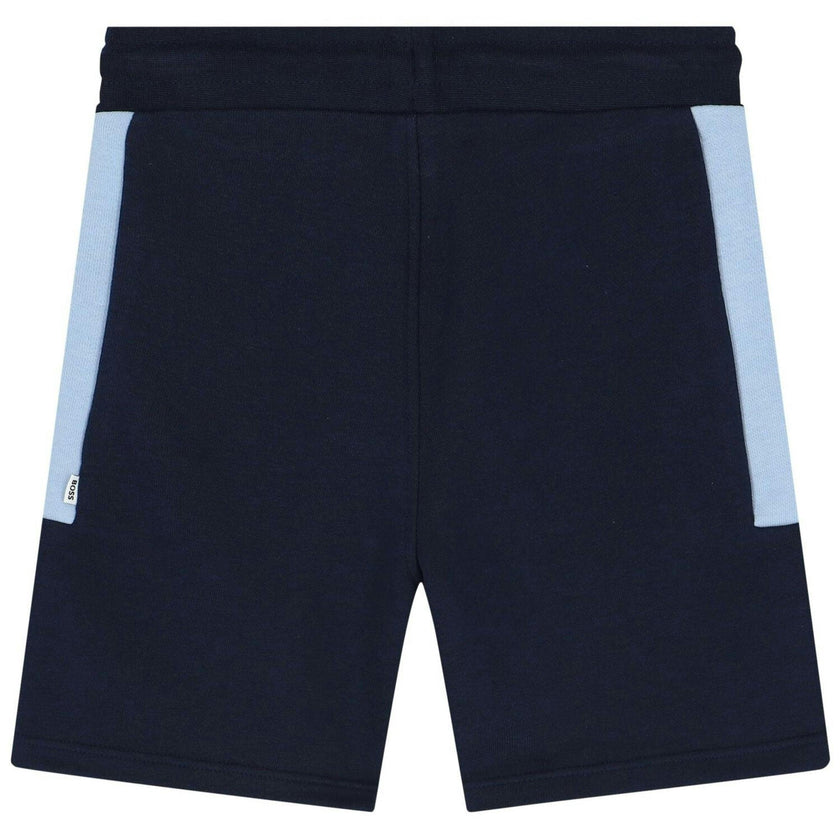 Boys Navy Blue Logo Shorts
