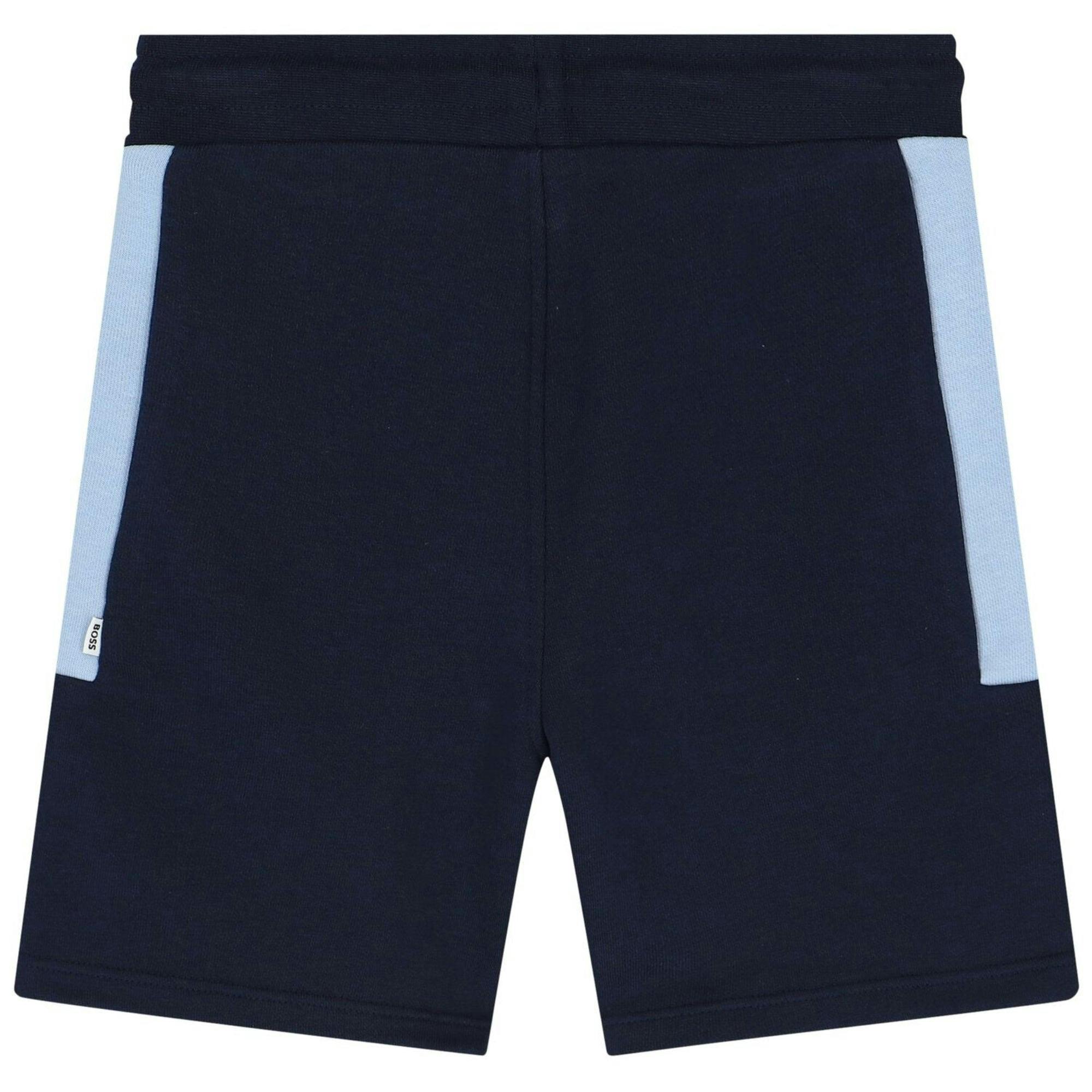 Boys Navy Blue Logo Shorts